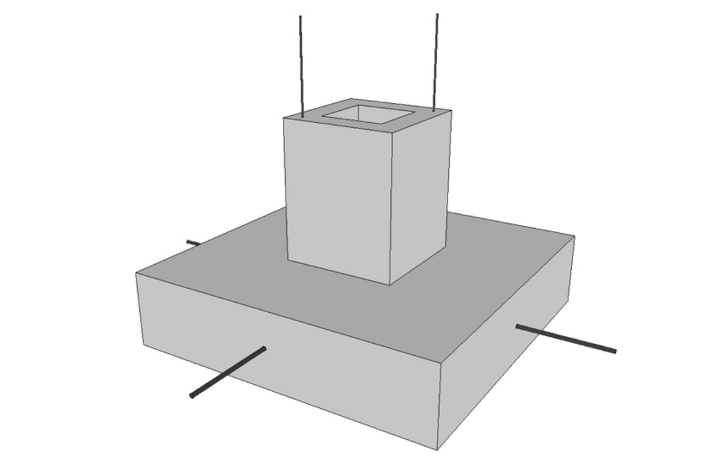 Skizze Köcherfundament