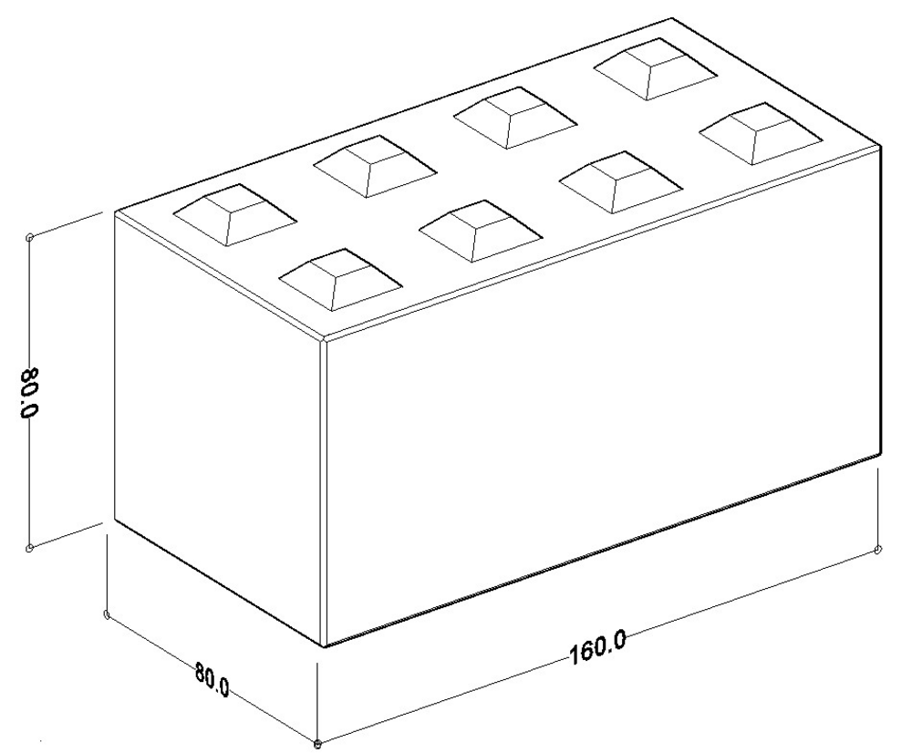 Strichzeichnung Megablock 160x80x80